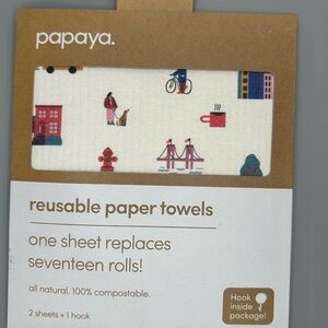 Papaya Reusable Paper Towels with Colorful City Design